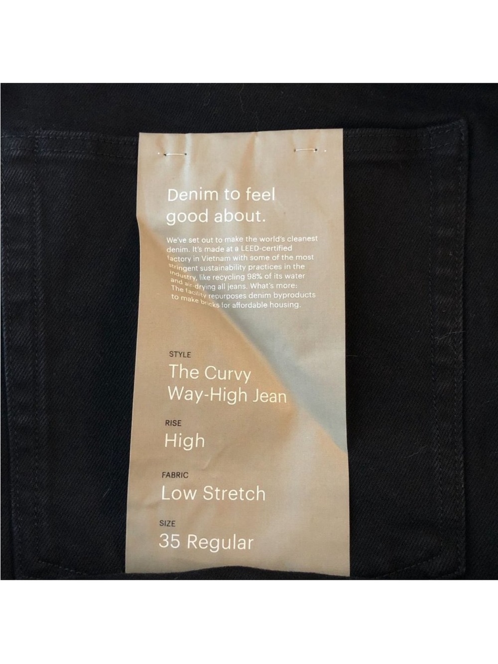 Everlane The Curvy Way-High Jean Black Wash Size 35 - Picture 6 of 10